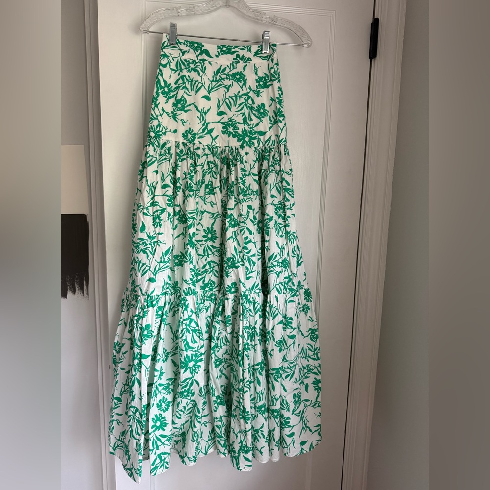 Away Green and White A-Line Skirt